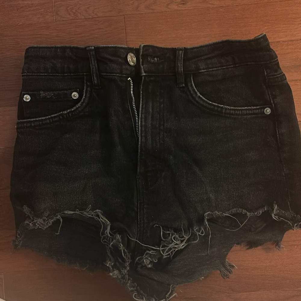 Zara black denim shorts